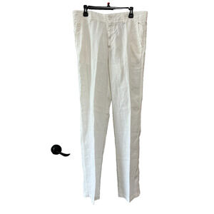 BASILE Pants men's Italian EU size 52 ,US-36 ,Tall ,100% Linen Ivory color